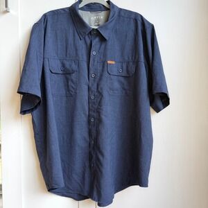 Orvis Short Sleeve Button Down Mens XXL Blue Fishing Outdoor Hiking Performance
